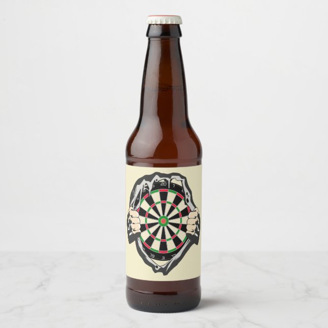 Das Dartboard auf Ihrer Brust! Bierflaschenetikett (Vorderseite)