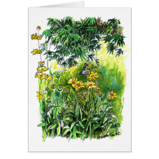 Das Datum des Schmetterlinges mit Blumen