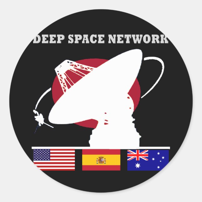 Das Deep Space Network der NASA Runder Aufkleber (Vorderseite)