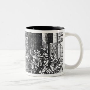 Das Defenestration von Prag im Jahre 1618 Zweifarbige Tasse