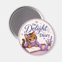 Das Delight Diary Niedliche Katze Lila Gold