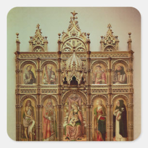 Das Demidoff Altarpiece, 1476 Quadratischer Aufkleber