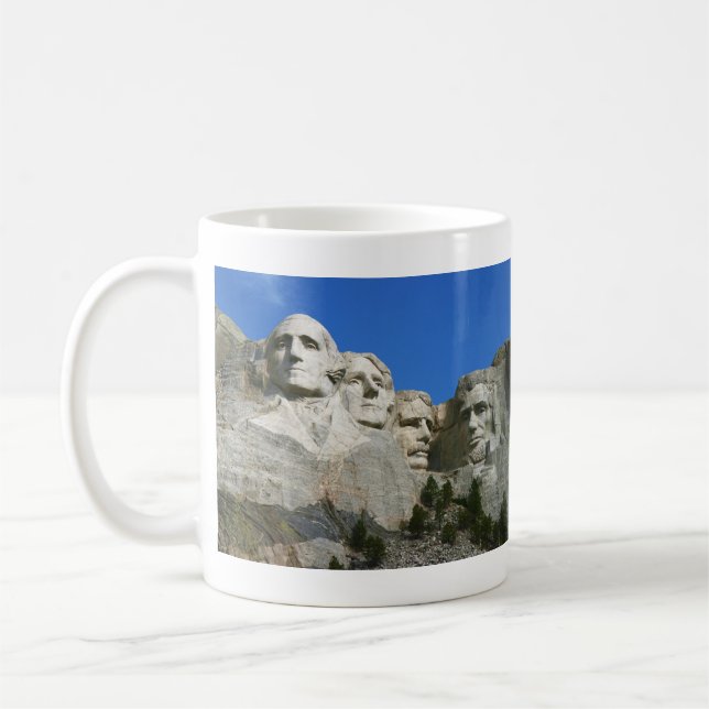 Das Der Mount Rushmore Präsidentenmonument Kaffeetasse (Links)