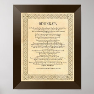 Das Desiderata-Gedicht durch maximales Ehrmann Poster