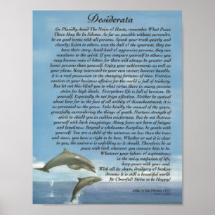 Das Desiderata-Gedicht mit dem Spielen der Poster
