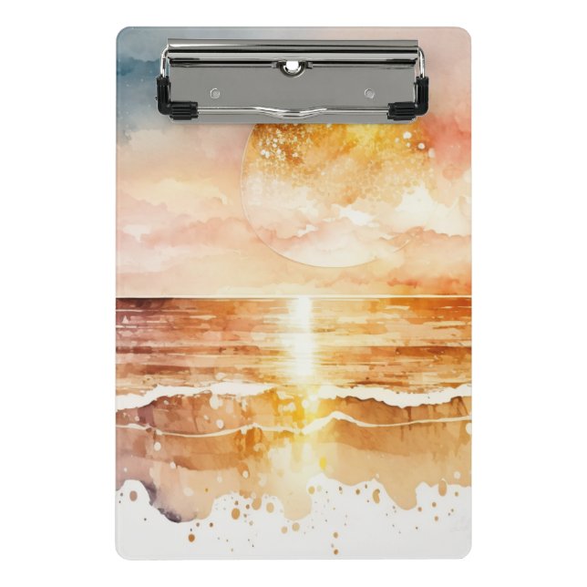 Das Design der Aquarell Beach Serie 1 Mini Klemmbrett (Vorderseite)