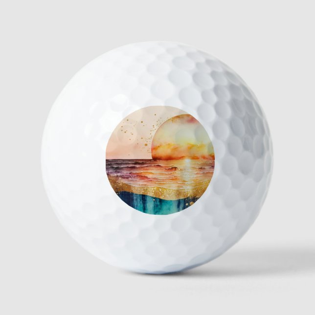 Das Design der Aquarell Beach Serie 3 Golfball (Vorderseite)