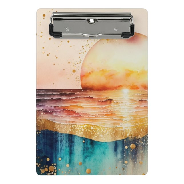 Das Design der Aquarell Beach Serie 3 Mini Klemmbrett (Vorderseite)