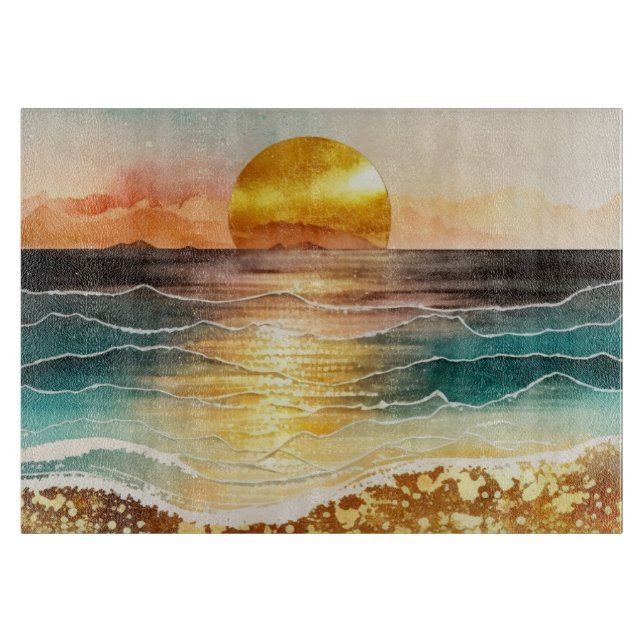 Das Design der Aquarell Beach Serie 3 Schneidebrett (Vorderseite)