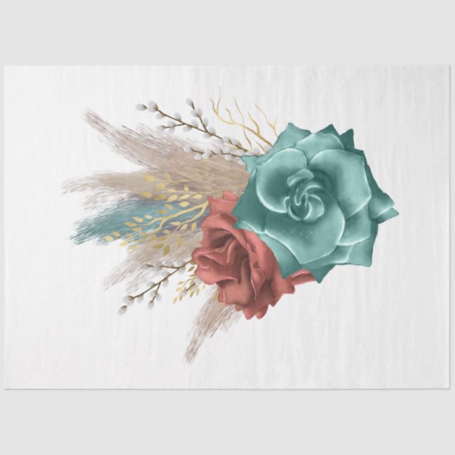 Das Design der Boho Bouquet-Serie 13 Seidenpapier (Vorderseite)