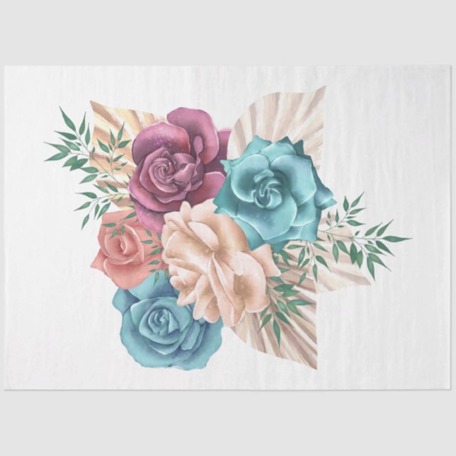 Das Design der Boho Bouquet-Serie 15 Seidenpapier (Vorderseite)