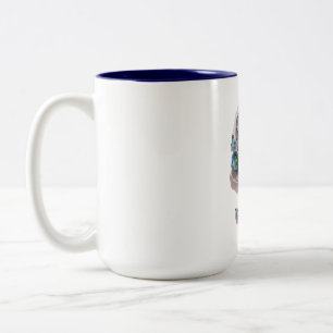 Das Design der dynamischen Typografie-Tasse Zweifarbige Tasse