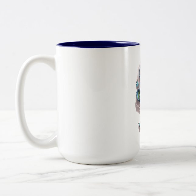 Das Design der dynamischen Typografie-Tasse Zweifarbige Tasse (Links)