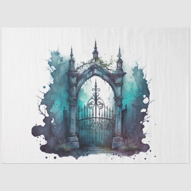 Das Design der Gothic Friedhof Gate Serie 2 Seidenpapier (Vorderseite)