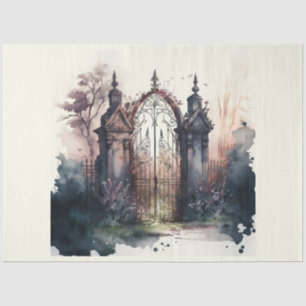Das Design der Gothic Friedhof Gate Serie 3 Seidenpapier