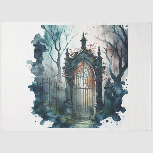 Das Design der gotischen Friedhof Gate Serie 10 Seidenpapier (Vorderseite)