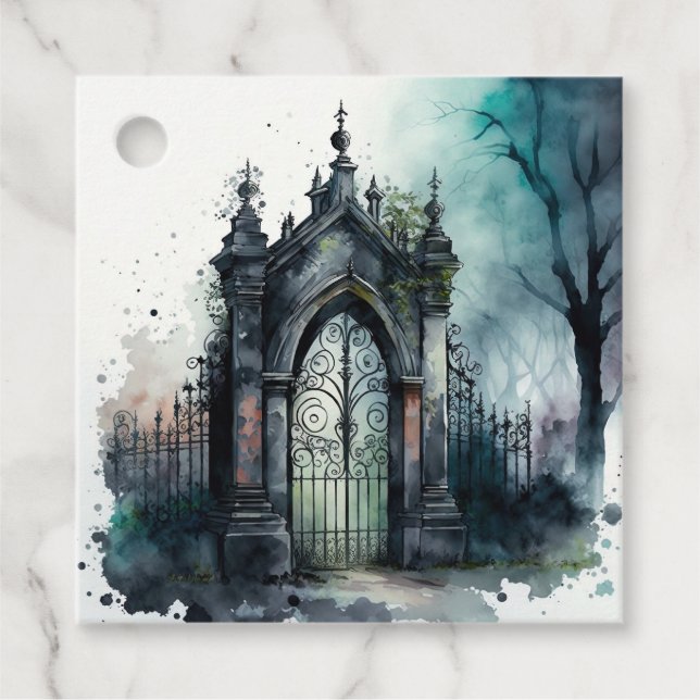 Das Design der gotischen Friedhof Gate Serie 11 Geschenkanhänger (Vorderseite)
