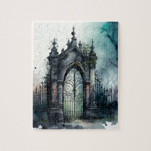 Das Design der gotischen Friedhof Gate Serie 11 Puzzle