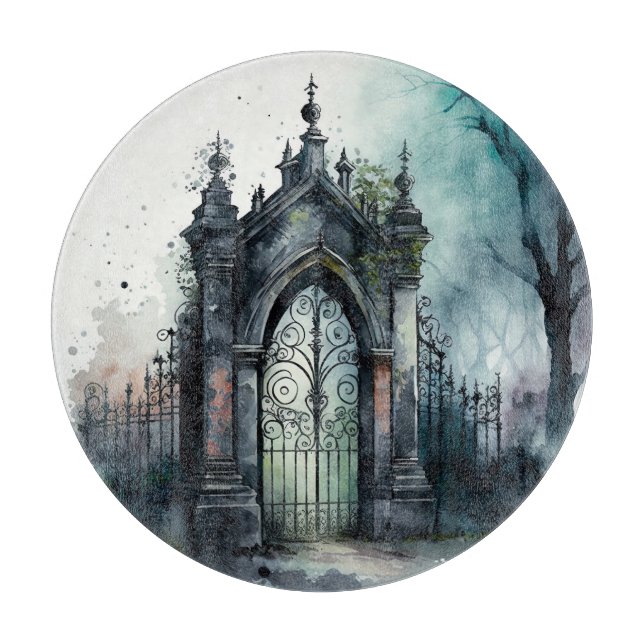 Das Design der gotischen Friedhof Gate Serie 11 Schneidebrett (Vorderseite)