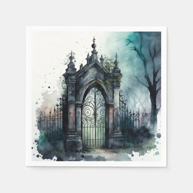 Das Design der gotischen Friedhof Gate Serie 11 Serviette (Vorderseite)