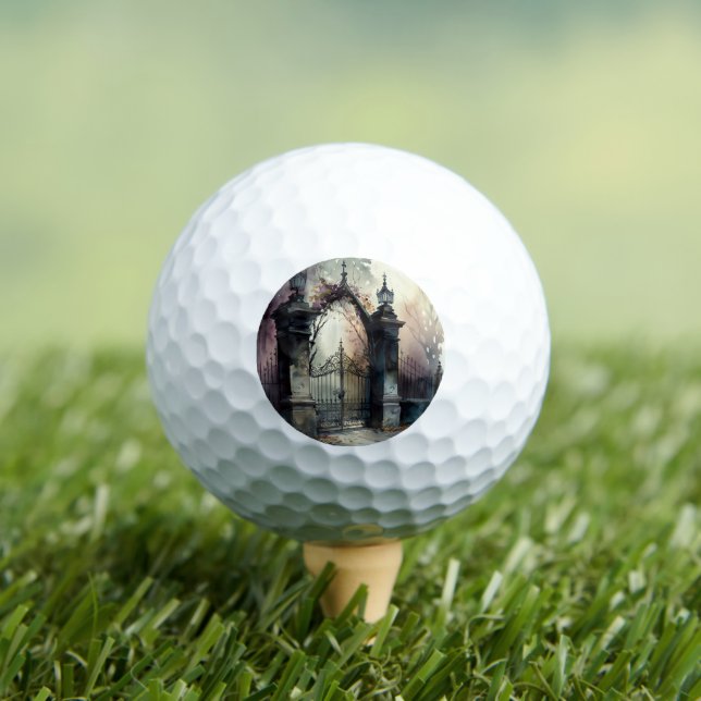 Das Design der gotischen Friedhof Gate Serie 12 Golfball (Insitu T-Shirt)