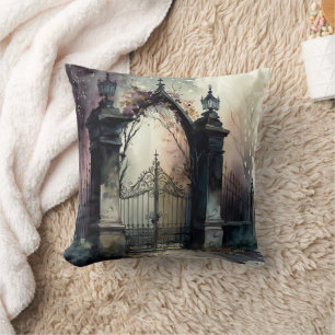 Das Design der gotischen Friedhof Gate Serie 12 Kissen