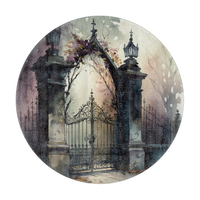 Das Design der gotischen Friedhof Gate Serie 12 Schneidebrett (Vorderseite)