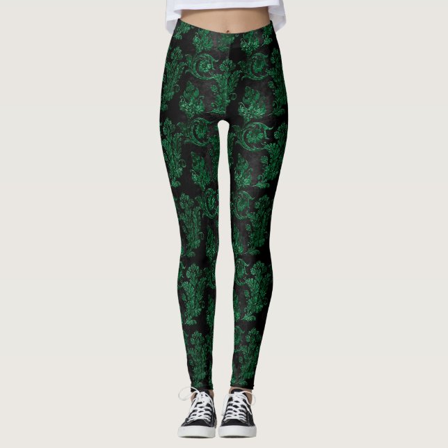 Das Design der grünen Velours-Serie 10 Leggings (Vorderseite)
