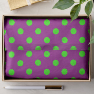 Das Design der Lila Polka-Dots ist grün Seidenpapier