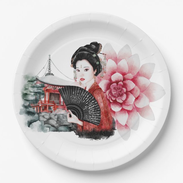 Das Design der Okinawa-Serie 36 Pappteller (Vorderseite)