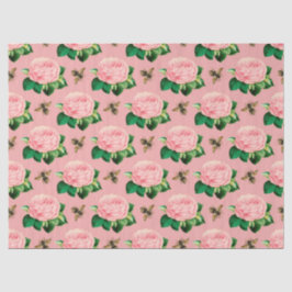 Das Design der rosa und goldenen Bienenreihe 9 Seidenpapier