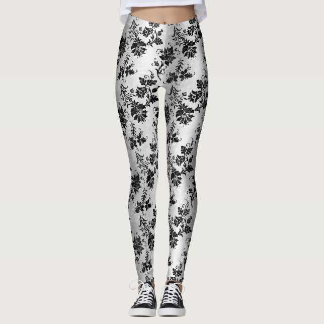 Das Design der schwarzen Velours-Serie 11 Leggings (Vorderseite)
