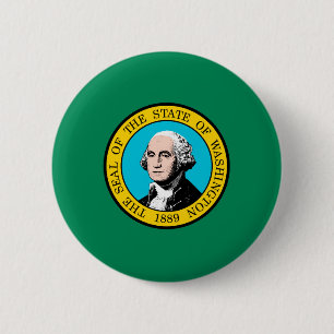 Das Design der Staatsflagge in Washington Button
