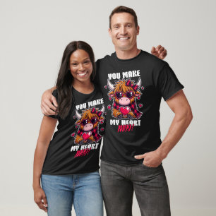 Das Design des Hochland-Kuh-Valentins - Sie machen T-Shirt