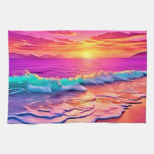 Das Design des Sonnenuntergangs Geschirrtuch