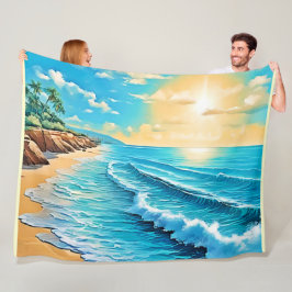 Das Design des Sunlit Beach Waves Fleecedecke