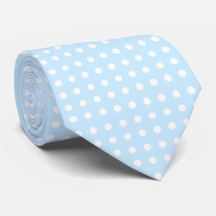 Das Design des weißen Punkts Custom Baby Blue Back Krawatte