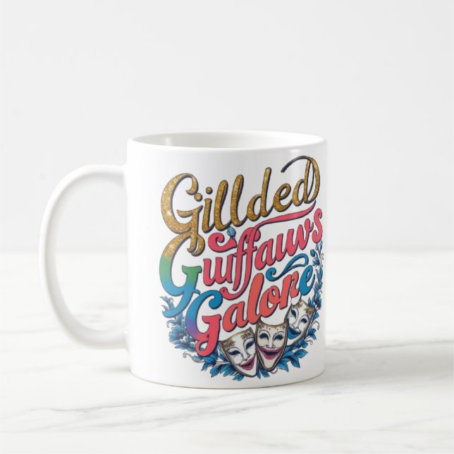 Das Design von Gilded Guffaws Galore Kaffeetasse (Links)