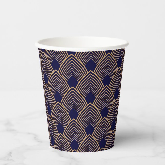 Das Design von "Gold und Blau" Pappbecher (Vorderseite)