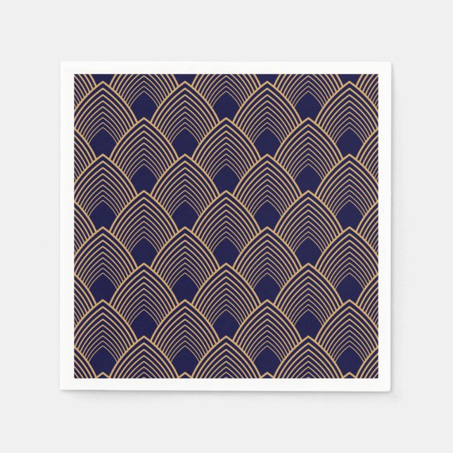Das Design von "Gold und Blau" Serviette (Vorderseite)