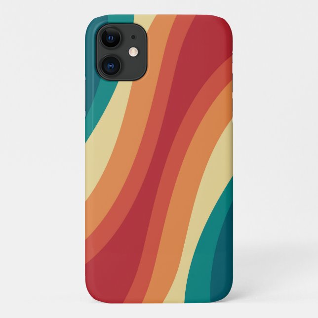 Das Design von mehrfarbigen Retrowellen Case-Mate iPhone Hülle (Rückseite)
