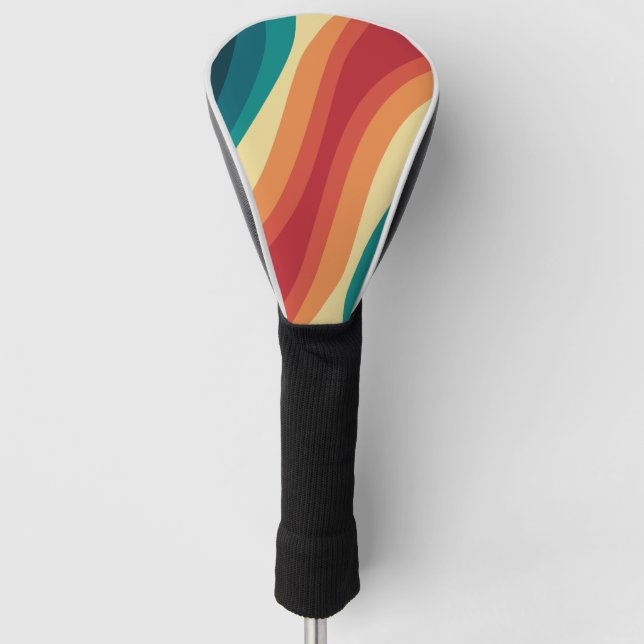 Das Design von mehrfarbigen Retrowellen Golf Headcover (Vorderseite)