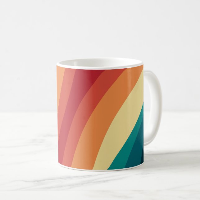 Das Design von mehrfarbigen Retrowellen Kaffeetasse (VorderseiteRechts)