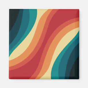 Das Design von mehrfarbigen Retrowellen Magnet