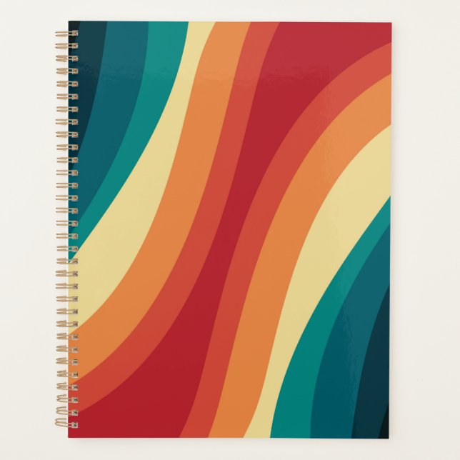 Das Design von mehrfarbigen Retrowellen Planer (Vorderseite)