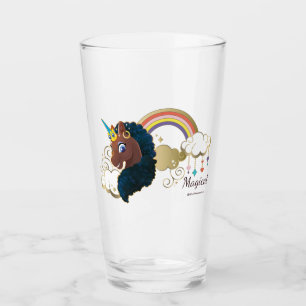 Das Design von Regenbogen und Wolken im Einhorn Glas
