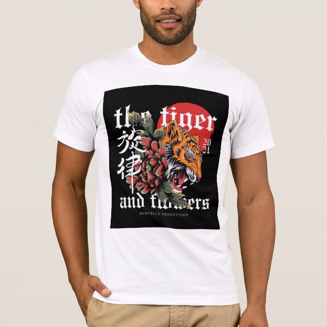 Das Design von Tiger und Drachendurst T-Shirt (Vorderseite)
