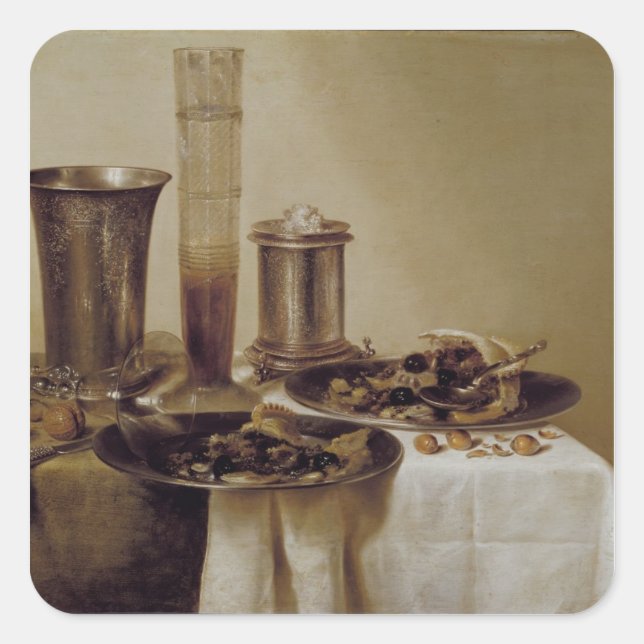 Das Dessert 1637 Quadratischer Aufkleber (Vorderseite)