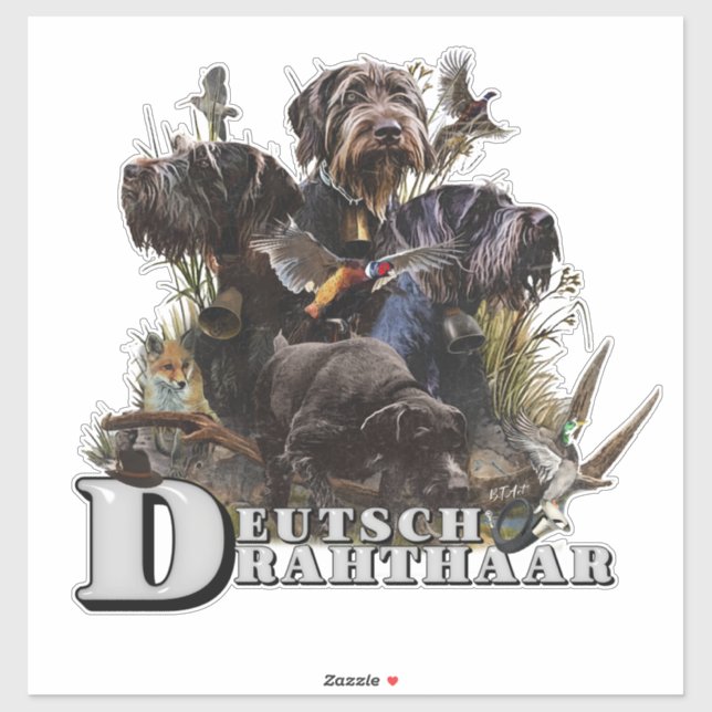 Das deutsche Drahthaar Pointer Aufkleber (Blatt)