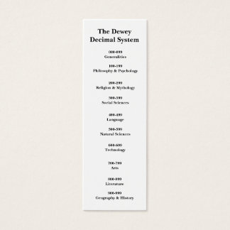 Das Dewey Decimal System-Lesezeichen